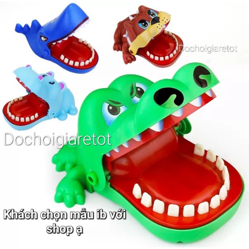 Đồ chơi cá sấu nha sĩ khám răng, cá sấu táp cắn tay vui nhộn