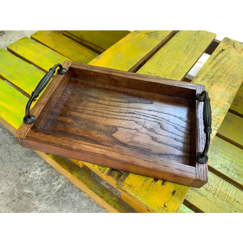 KHAY GỖ HÌNH CHỮ NHẬT CÓ TAY CẦM   - LUMY Wood Decor