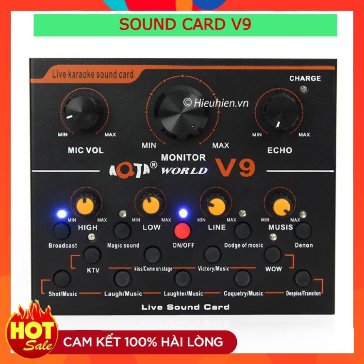 Sound Card V9 ⚡FREESHIP⚡ Livestream , Thu Âm , Karaoke . Hỗ Trợ Giọng Hát Cực Tốt . Bảo Hành 12 Tháng