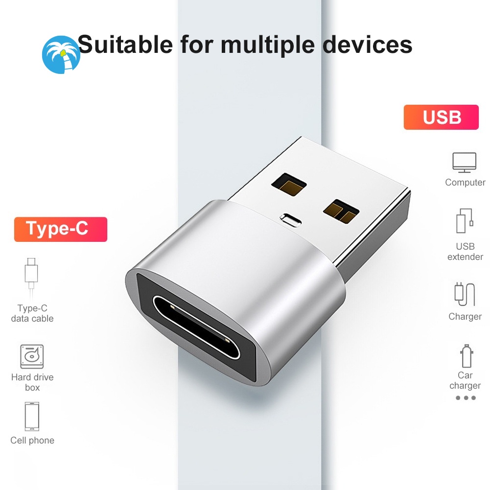 Set 2 Đầu Chuyển Đổi Type-C Sang Usb Bằng Hợp Kim Nhôm Cho Điện Thoại | BigBuy360 - bigbuy360.vn
