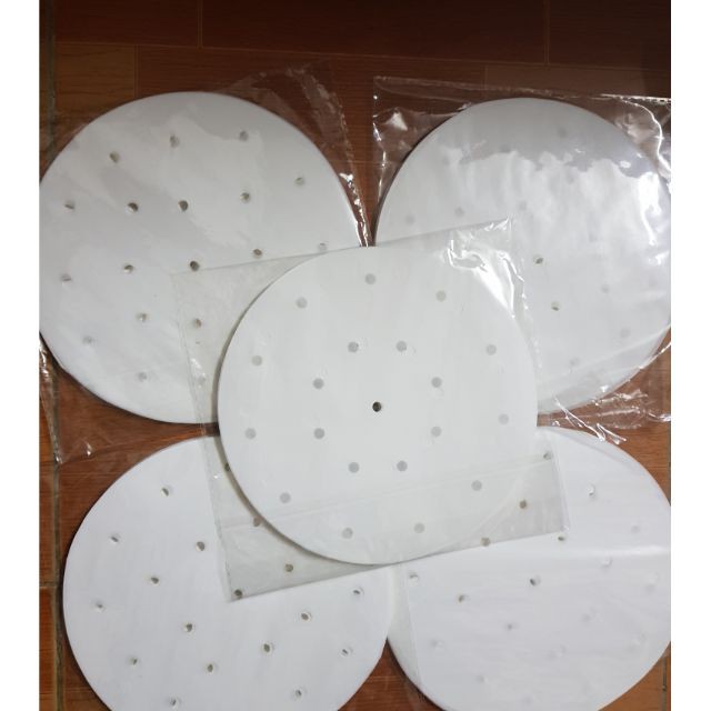 200 Giấy nến đục lỗ sẵn dùng lót xửng, nồi chiên không dầu, thấm đồ chiên