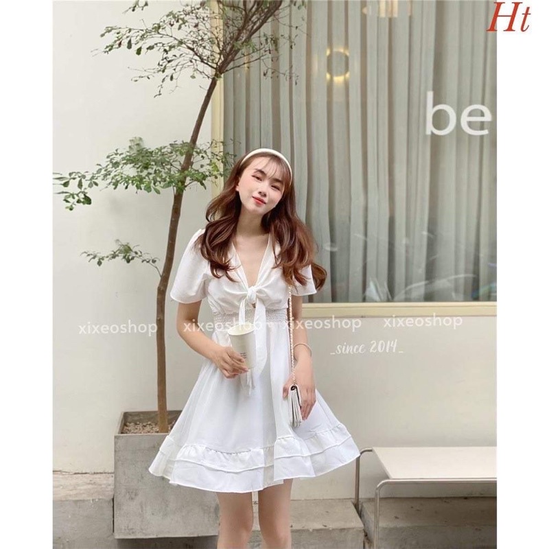 Váy xoè buộc nơ ngực HT12