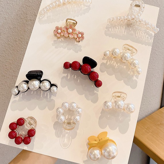 Kẹp Tóc Đính Ngọc Trai Xinh Xắn Theo Phong Cách Hàn Quốc