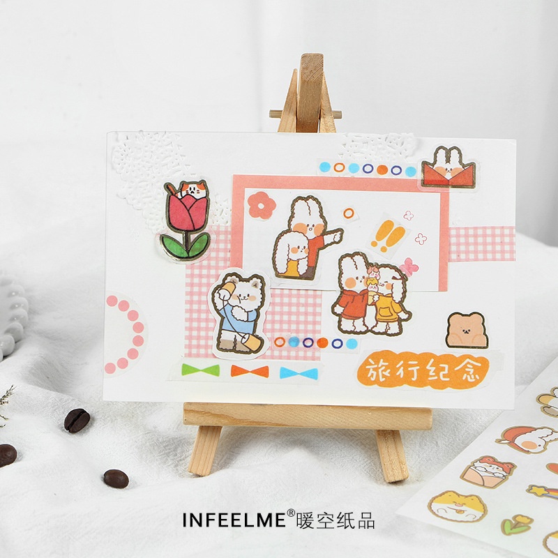 Sticker hình dán dễ thương sáng tạo và giấy bộ nhãn dán sổ trang trí dễ thương phong các Hàn Quốc siêu đáng yêu