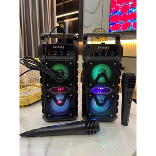 Loa Bluetooth Karaoke SK1096 có đỡ điện thoại kèm mic hát