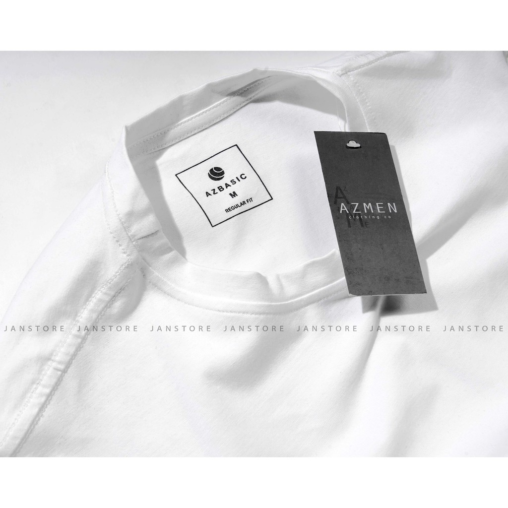 Áo phông trơn cổ tròn 100% cotton trắng đen nhiều màu Azmen , áo thun basic ngắn tay nam nữ Unisex Jan Store | BigBuy360 - bigbuy360.vn