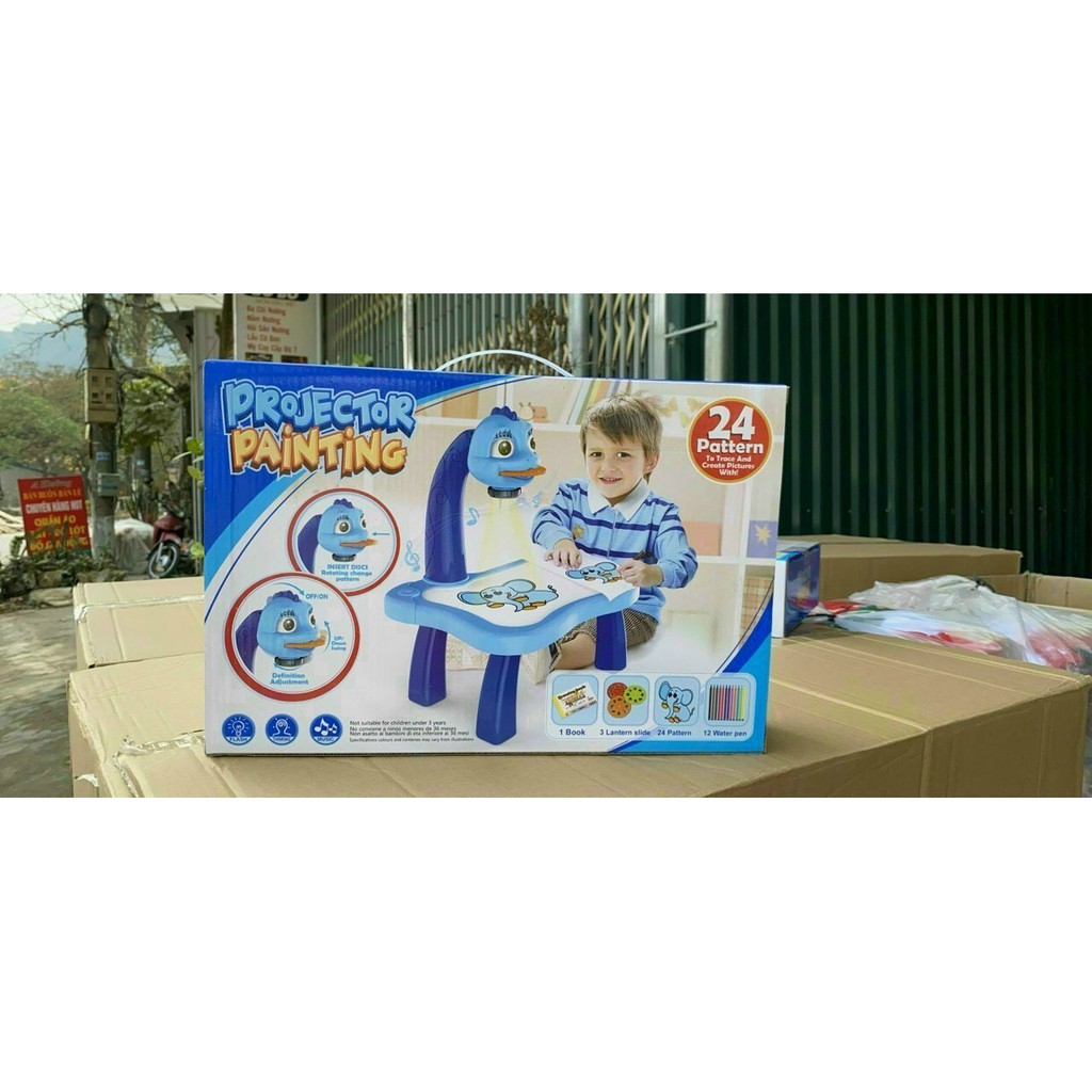 BÀN VẼ MÁY CHIẾU ĐA NĂNG LOẠI NÂNG CẤP CÓ NHẠC, 24 HÌNH - BỘ ĐỒ CHƠI THÔNG MINH CHO BÉ TẬP VẼ