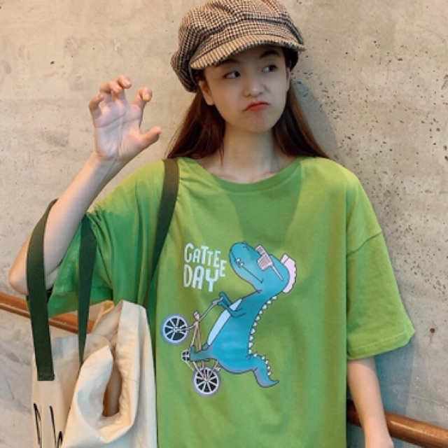 [Mã WA1606 giảm 15% đơn 99k] Áo Thun KHỦNG LONG XE ĐẠP UNISEX A014 | BigBuy360 - bigbuy360.vn