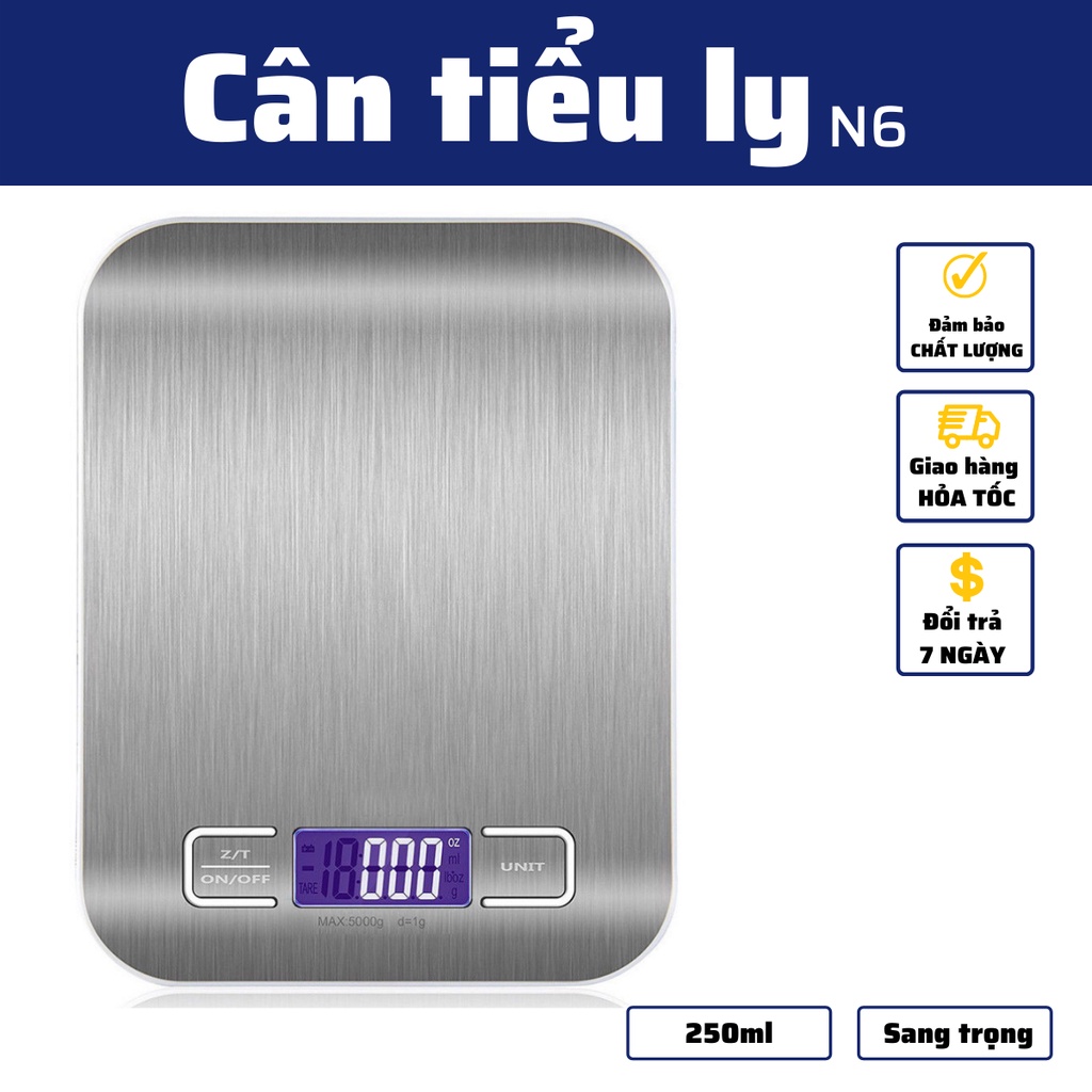 Cân nhà bếp tiểu ly điện tử mini làm bánh Chống nước N6 định lượng 1-10kg cao cấp độ chính xác cao