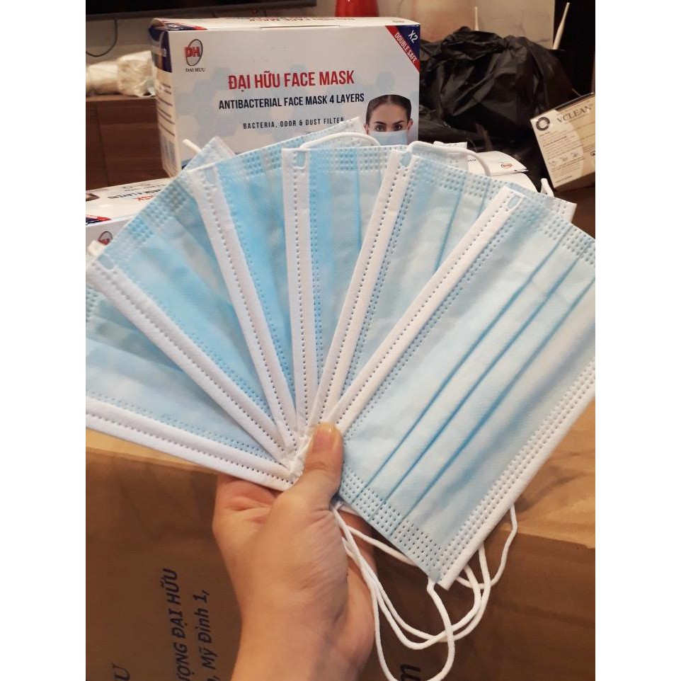 [CHÍNH HÃNG] Khẩu trang 4 lớp Đại Hữu xanh_hộp 50 chiếc | BigBuy360 - bigbuy360.vn