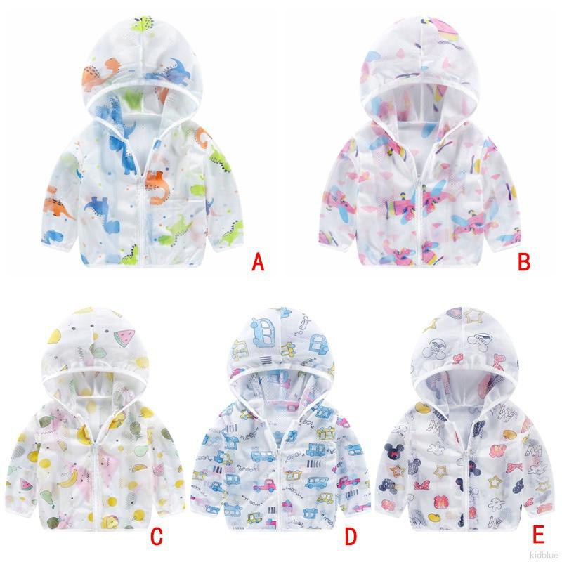 Áo Khoác Chống Nắng Có Khóa Kéo In Họa Tiết Hoạt Hình Dễ Thương Thời Trang Cho Bé