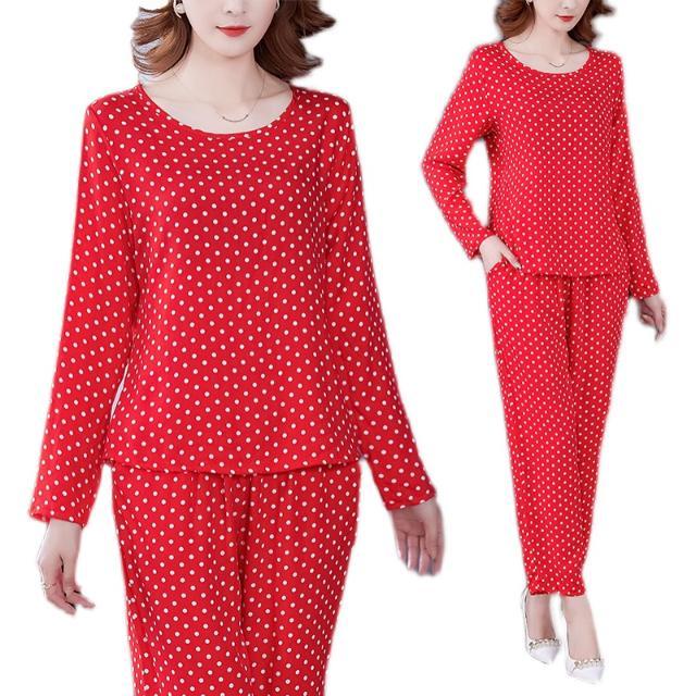 Bộ Đồ Ngủ Vải Lụa Cotton Dáng Rộng Thời Trang Xuân Hè Cho Phụ Nữ Trung Niên