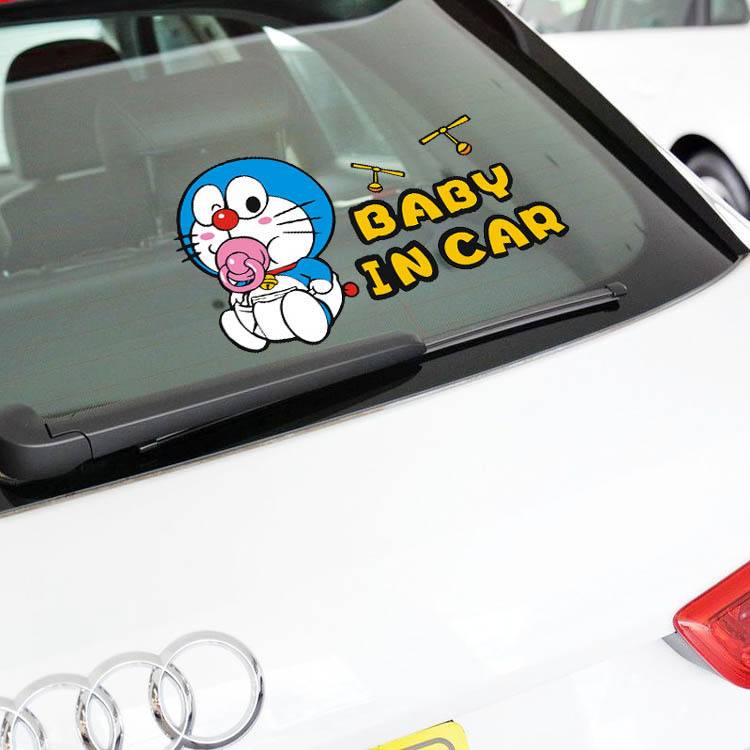 Tem Dán Ô Tô BABY IN  CAR Hoạ Tiết Hoạt Hình Ngộ Nghĩnh