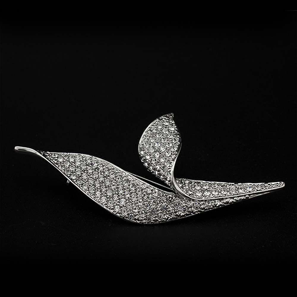 Trâm Cài Áo Đính Đá Sang Trọng Cho Nam Toàn Bộ|Huy Hiệu Cài Áo Hình Chiếc Lá Bằng Kim Loại Phong Cách Unisex