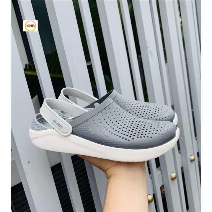 Dép Sục Cross Literide -FREESHIP + Hàng loại 1- Dép Quai Ngang Nam Nữ bít đầu xám lót xám chống hôi chân, đi mưa