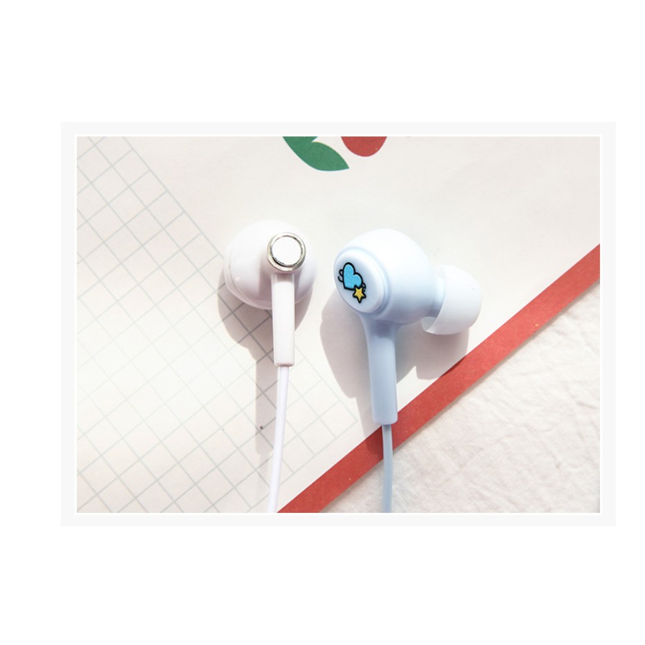 Bộ Tai Nghe Và Hộp Đựng Hàn Quốc Mẫu Cô Gái Dễ Thương Cực Cute - Có Mic Đàm Thoại - BEYOU