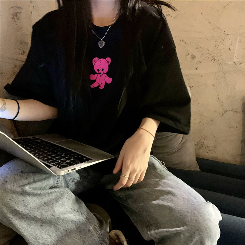 Áo thun tay ngắn cổ tròn kiểu dáng thời trang phong cách Hàn Quốc dành cho nữ