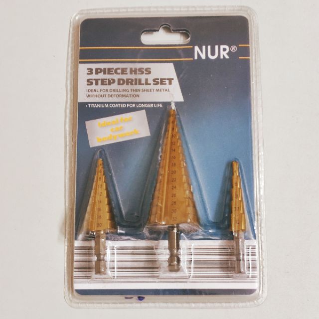 [SALE] Bộ 3 mũi khoan tháp TITANIUM đuôi lục giác (chính hãng)