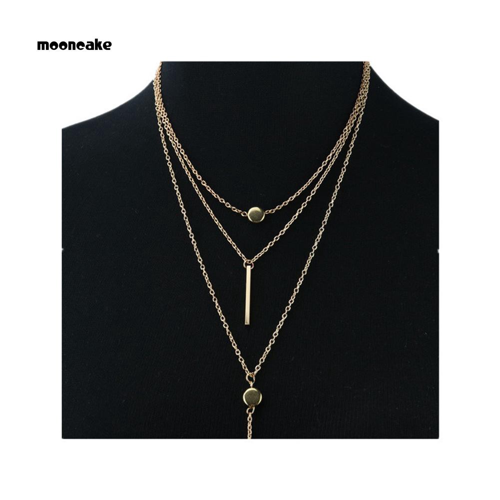Dây chuyền nhiều lớp mặt tròn phong cách boho thời trang
