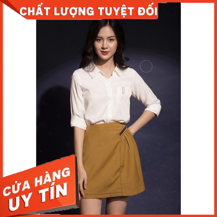 Chân váy phối dây kéo GUMAC CV12037_VANG - Hàng nhập khẩu