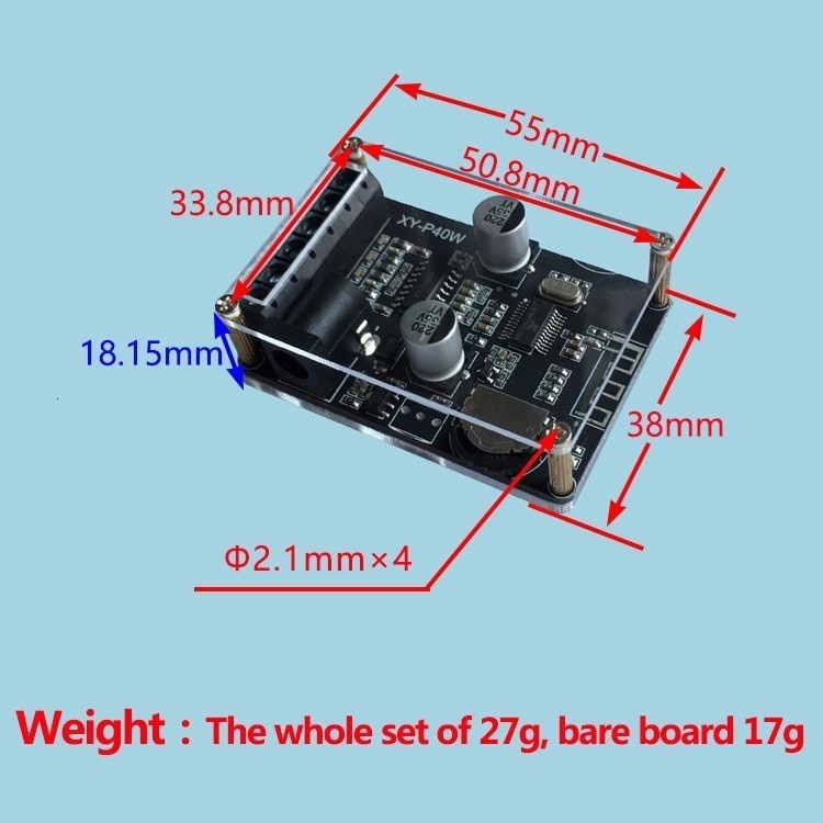 Bo Mạch Khuếch Đại Âm Thanh Bluetooth 5.0 40wx2 Dc 12 / 24v Xy-P40W