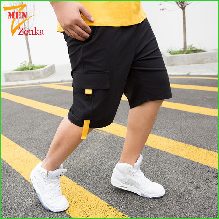 Quần short nam vải kaki form rộng cho người mập người béo