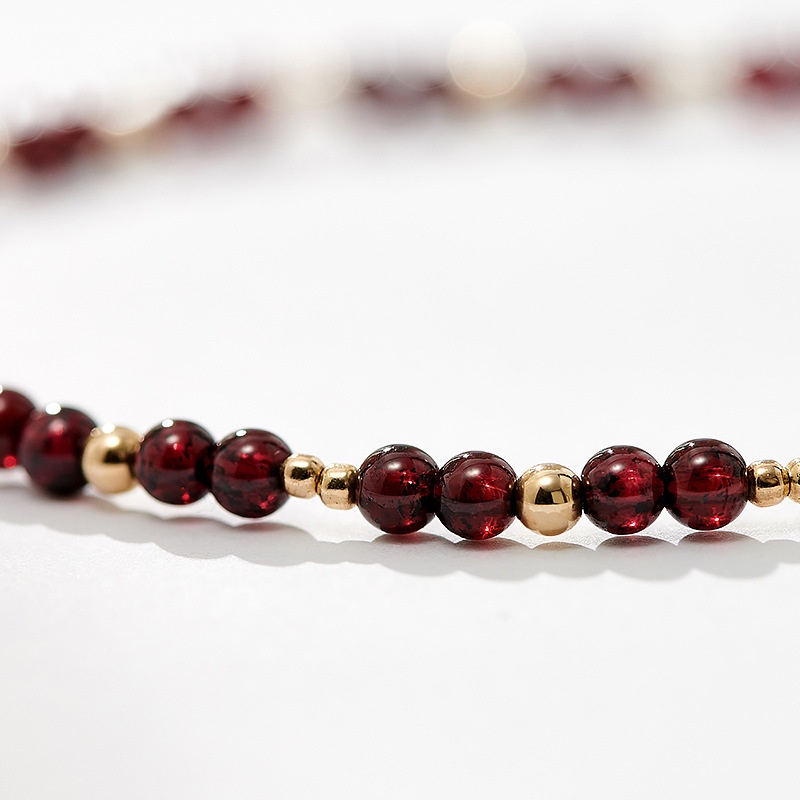 Lắc Chân Hạt Garnet Hàn Quốc Thời Trang