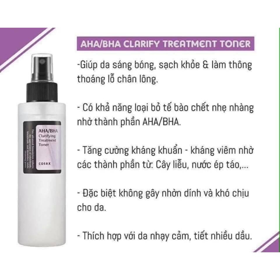 Nước Hoa Hồng COSRX AHA/BHA Clarifying Treatment Toner 150ml