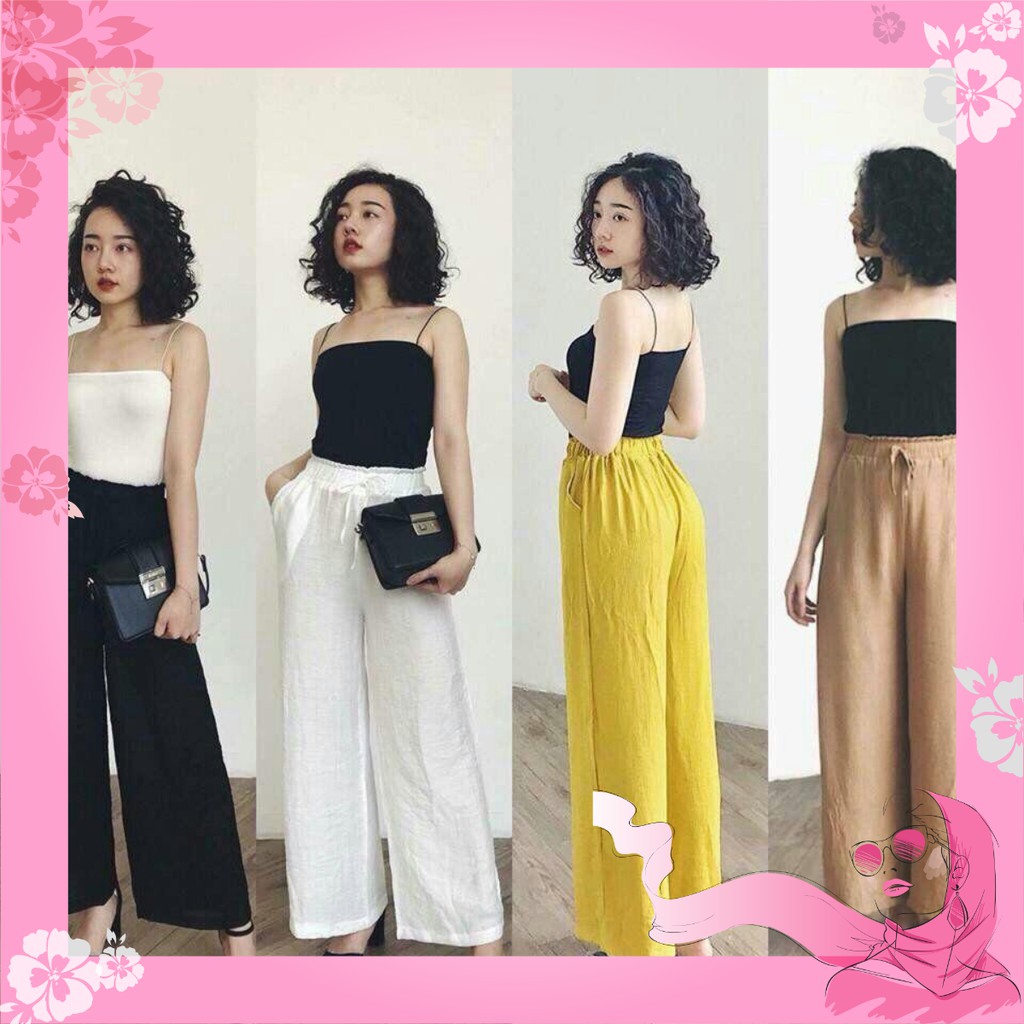 QUẦN NỮ CHẤT ĐŨI LIỆU ỐNG RỘNG