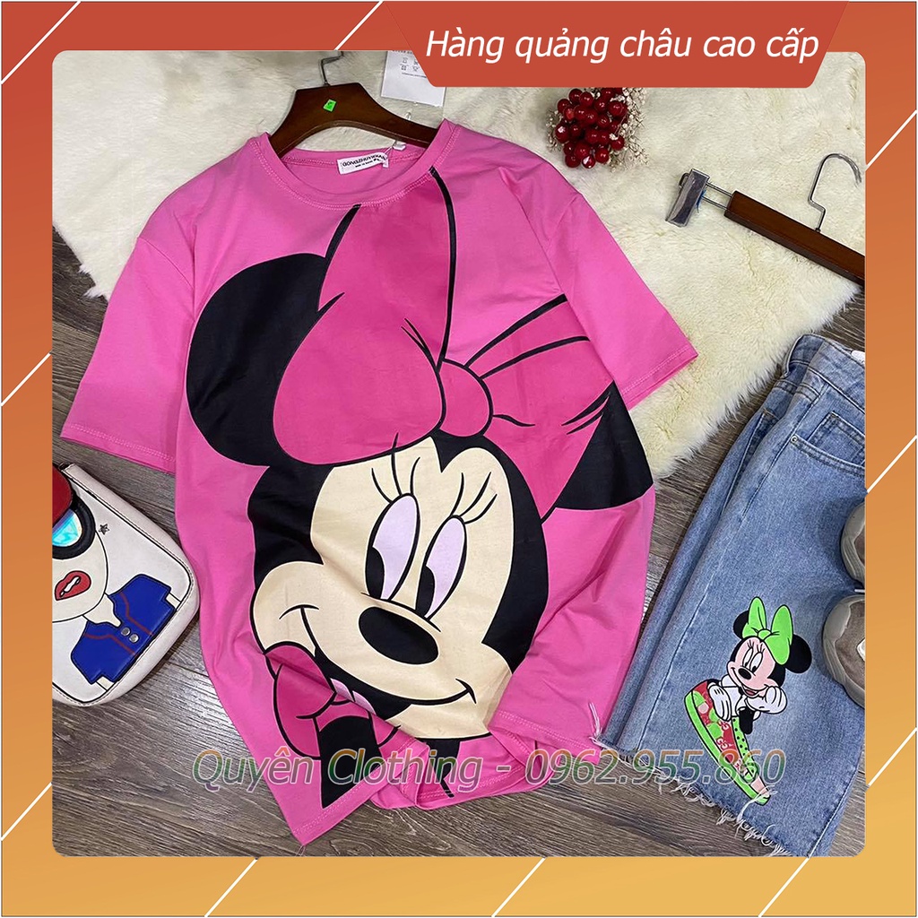 [Áo thun Quảng Châu] - Áo thun Mickey Minnie Pink