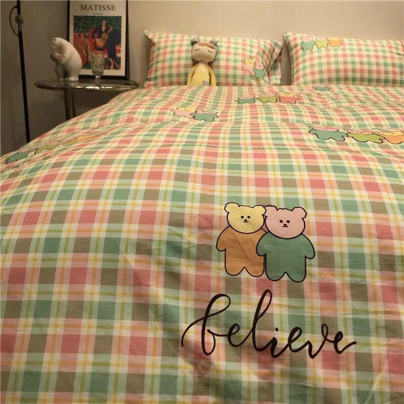 Bộ cotton poly Gấu Sắc Màu