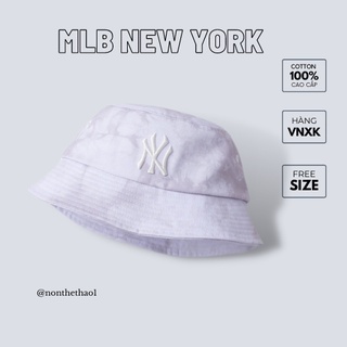 Nón Bucket M L B chất cotton Hàn Quốc cao cấp,nón thời trang BU2A00, màu đen, trắng