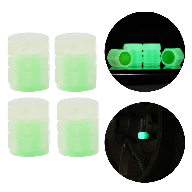 Set 4 Nắp Van Bánh Xe Dạ Quang Chống Bụi Bẩn Tiện Dụng