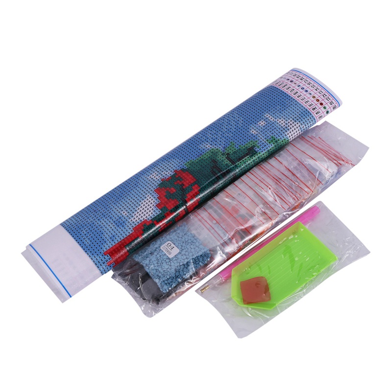 Bộ tranh đính đá 5D họa tiết cây bốn mùa DIY thời trang