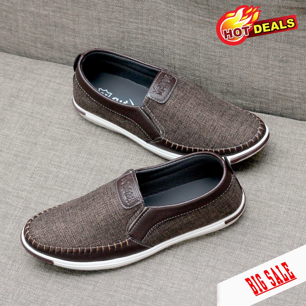 Giày lười nam. Giày mọi nam. Giày lười phong cách thời thượng hot 2019 mã MD1 nâu đất.(Ưu đãi lớn giảm 50%)