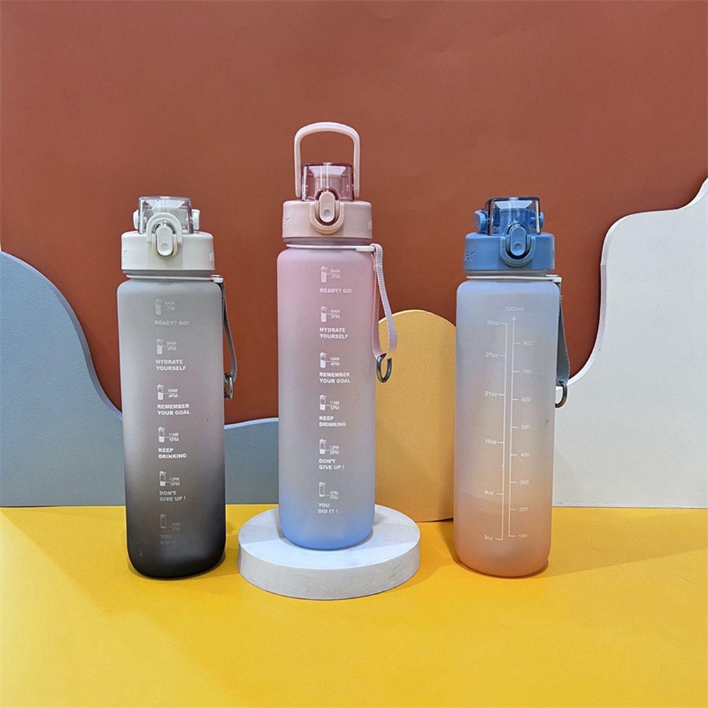 YIYU Bình Đựng Nước Bằng Nhựa Dung Tích Lớn Màu Sắc Gradient Tiện Dụng Mang Theo Du Lịch Cắm Trại