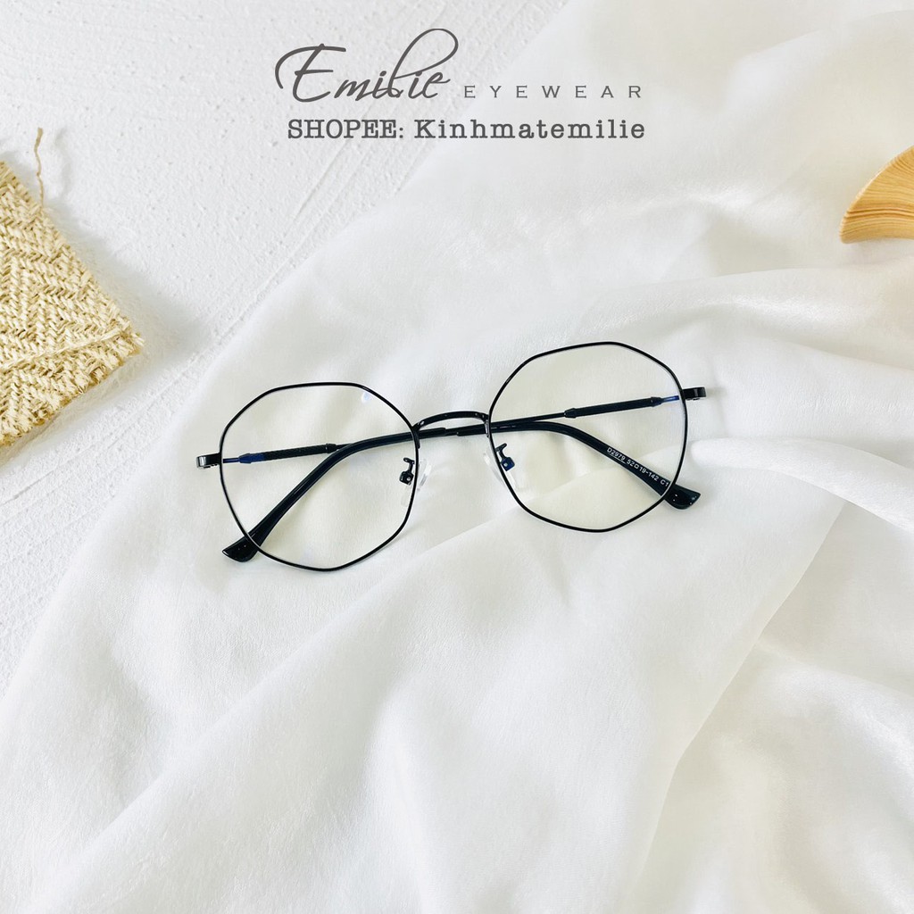 Kính gọng mảnh tròn đa giác nam nữ Emilie eyewear chất liệu kim loại phụ kiện thời trang 2979