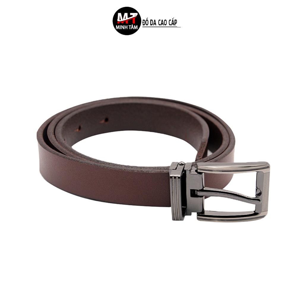 Thắt lưng nữ Minh Tâm da bò , khóa kim kẹp MT725 , nâu