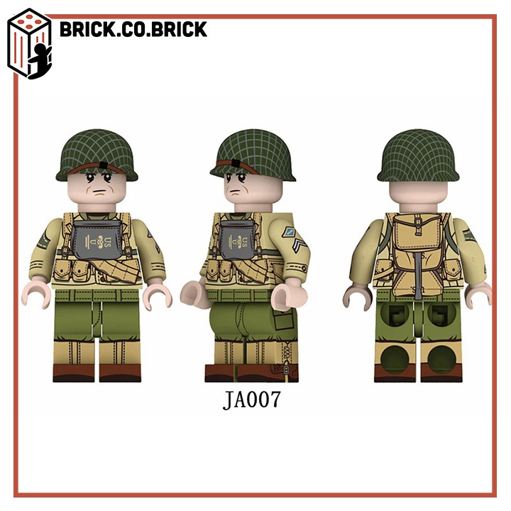 Lính Mỹ Mô Hình Đồ Chơi Lắp Ráp Lính Quân Đội Thế Chiến MinifigureS American Soldier World War JA003 JA004 JA008