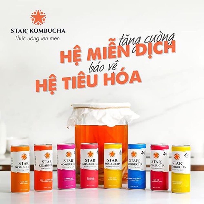 Trà lên men Star Kombucha 250ml các vị date 5/2024