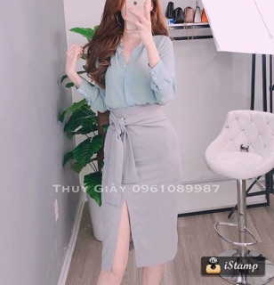 Chân váy bút chì thắt nơ
