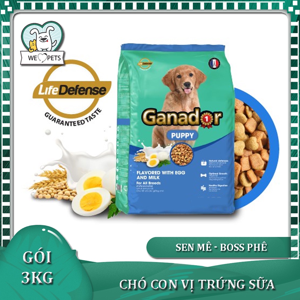 [3kg] Thức ăn chó nhỏ - Ganador Puppy - EGGS &amp; MILK