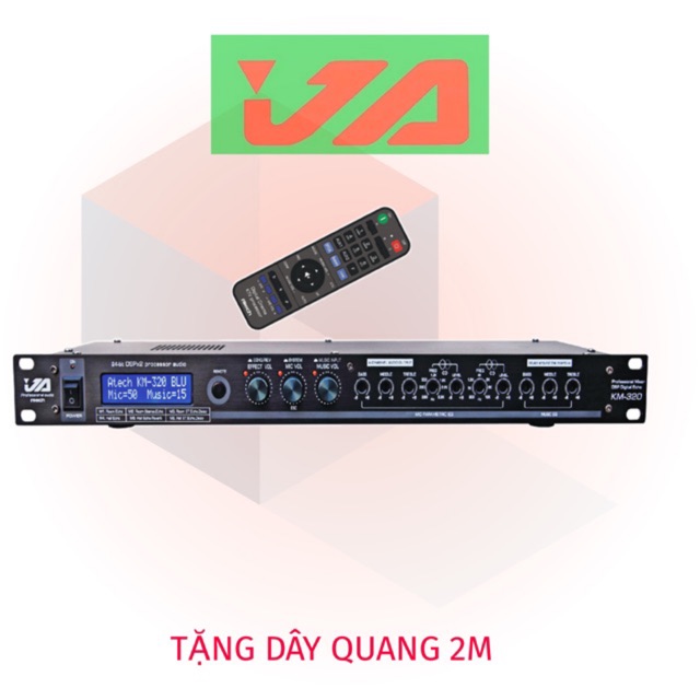 Vang số chỉnh cơ JA KM320 siêu chống hú, có reverb, bluetooth, cổng quang (optical) tặng dây Canon, dây quang