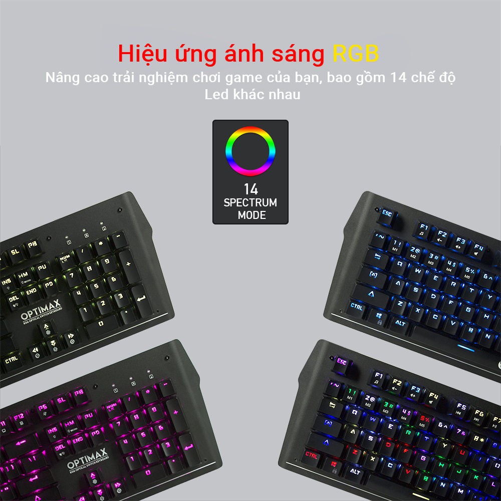 Bàn phím cơ quang Full size RGB Backlit Ghost Gaming - Fantech F_MK885 Blue Switch - Hàng Chính Hãng - Bảo Hành 12 Tháng