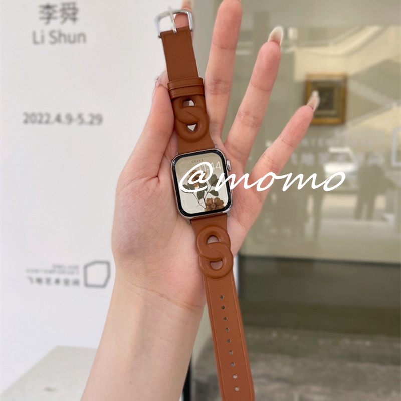 Dây Đeo Bằng Da Dành Cho Đồng Hồ Thông Minh Apple Watch Series 7 6 SE 5 4 3 2 45mm 41mm 42mm 44mm 40mm