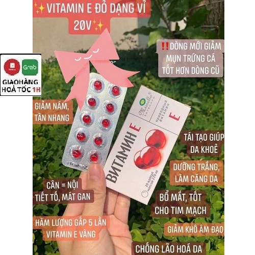 [Chính hãng 100%] Vitamin E đỏ Nga vỉ 10 viên x 2 vỉ