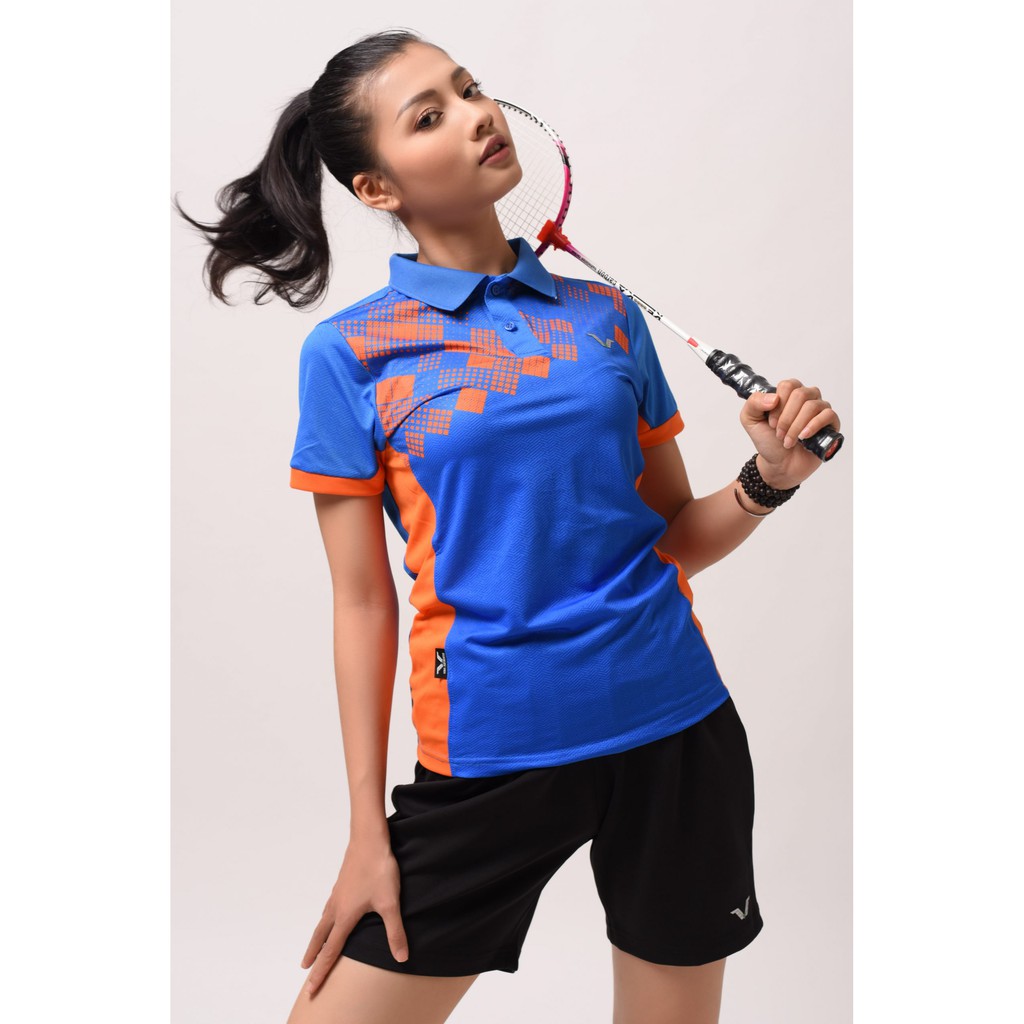 Áo Cầu Lông Nữ Cổ Trụ AVP05 Vina Sport- Lapi VN Áo Tập Gym Tennis , Chất Thun Thấm Hút Mồ Hôi, Thoáng Mát, Full Size