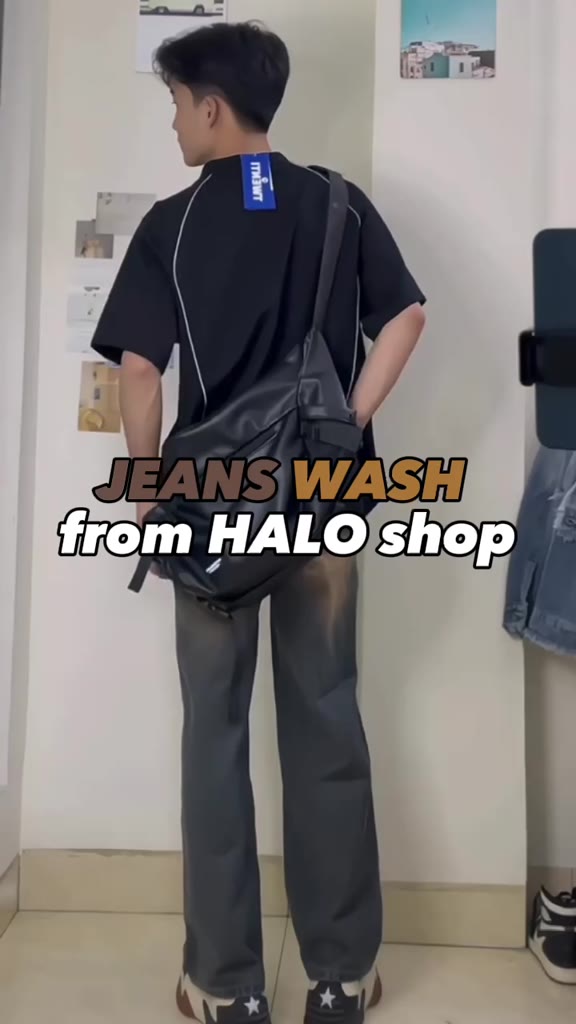 QUẦN JEANS BAGGY WASH NÂU VÀNG RÁCH/TRƠN [HÀNG CAO CẤP] - QUẦN JEANS WASH (NÂU VÀNG) ỐNG RỘNG PHỦ GÓT  - HALO KAKI | BigBuy360 - bigbuy360.vn