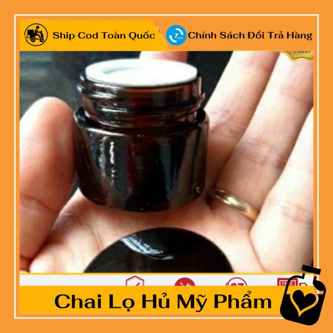 Hủ Đựng Kem ❤ TOP GIÁ RẺ ❤ Hũ chiết kem thủy tinh nâu 5g/10g/15g/20g - Hũ đựng mỹ phẩm , phụ kiện du lịch