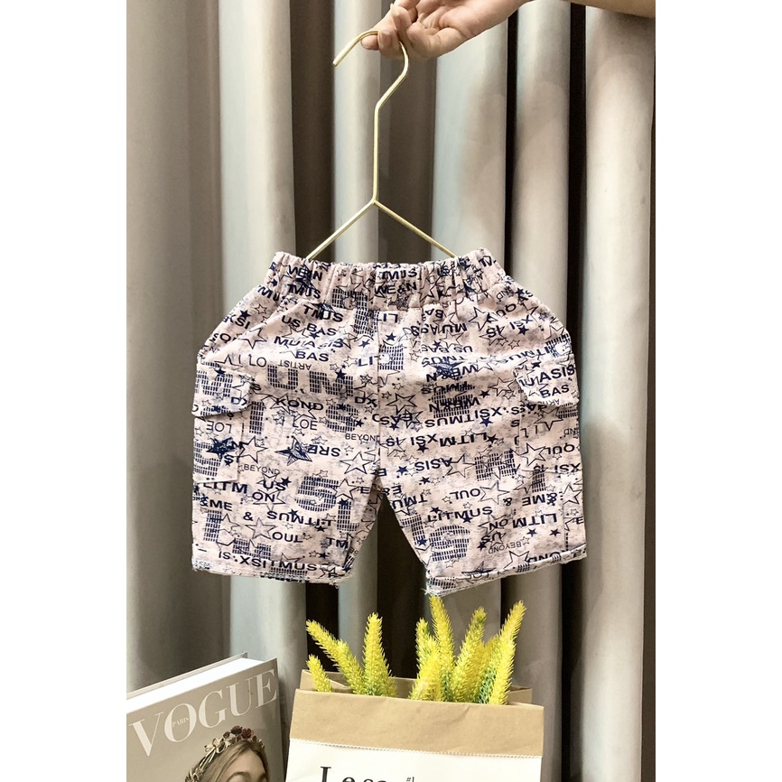 Quần kaki lửng nhiều họa tiết cho bé từ 8-35kg